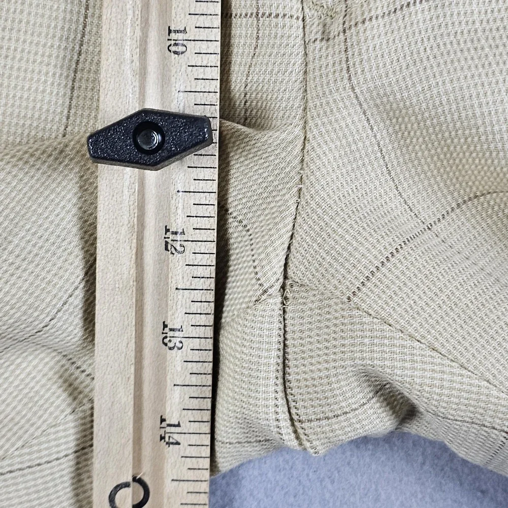VTG Polo Ralph Lauren Pants Mens 31x26 Beige Windowpane Wool Pleated Cuffed USA